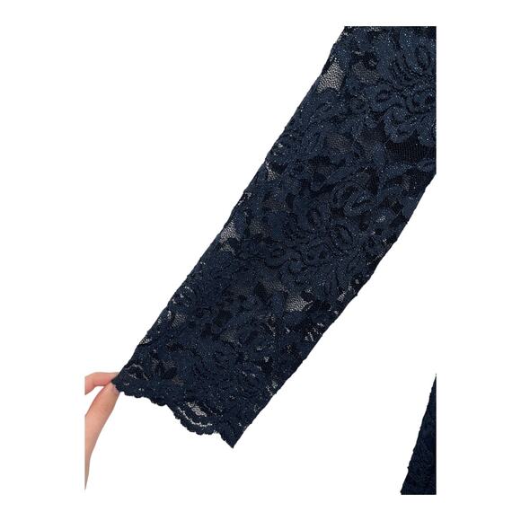 Alex Evenings Dress Mixed Media Fit flare blue size 6 - Picture 4 of 9